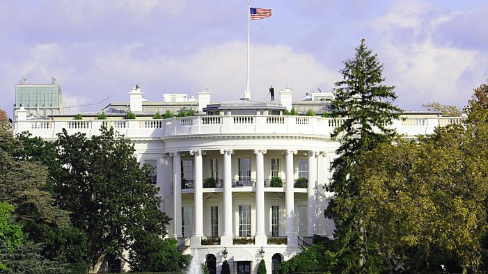 A Secret Service officer mans his post o